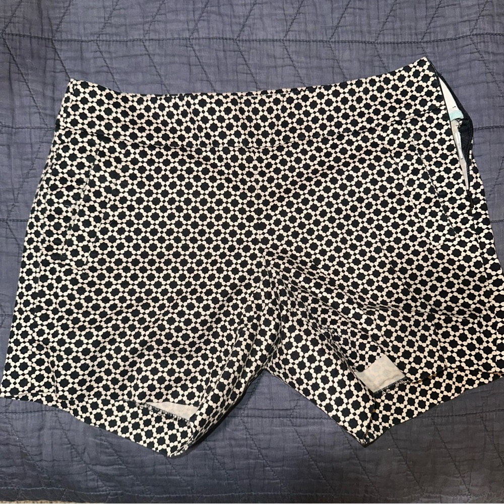 J. Crew Black and White Geometric Women's Shorts